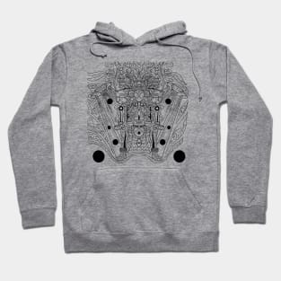 alien in mictlan hell pattern ecopop Hoodie